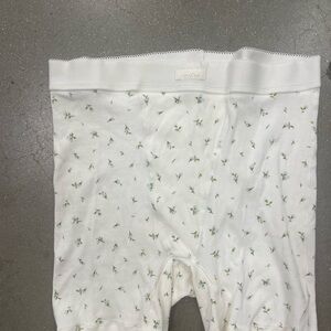 Skims White Floral Print Ribbed Shorts
